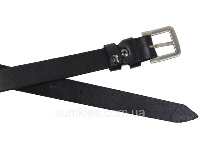 Жіночий ремінь, пояс із натуральної шкіри Skipper чорний 2 см - Фото 4