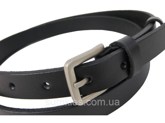 Жіночий ремінь, пояс із натуральної шкіри Skipper чорний 2 см - Фото 6