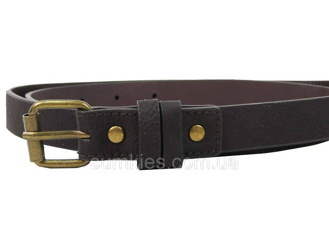 Жіночий ремінь з екошкіри H&M 07753653366 темно-коричневий - Фото 2