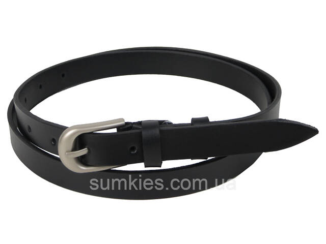 Жіночий ремінь із натуральної шкіри Skipper чорний 2 см - Фото 1