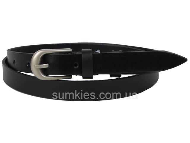 Жіночий ремінь із натуральної шкіри Skipper чорний 2 см - Фото 2