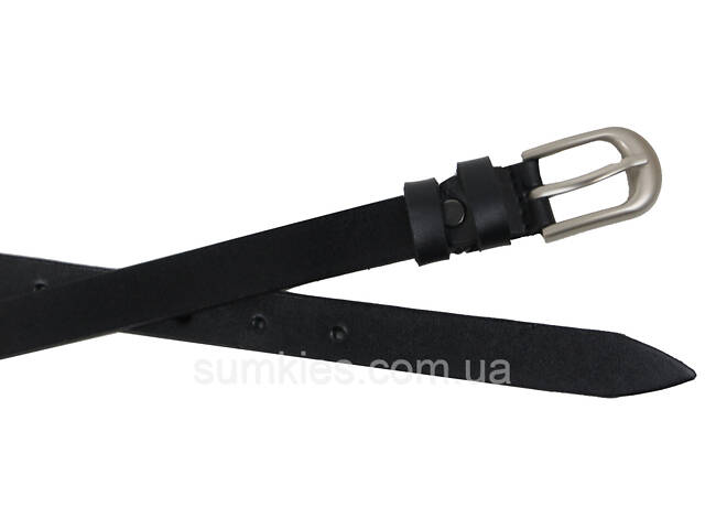 Жіночий ремінь із натуральної шкіри Skipper чорний 2 см - Фото 3