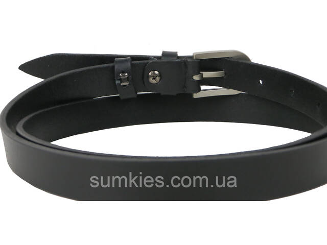 Жіночий ремінь із натуральної шкіри Skipper чорний 2 см - Фото 5