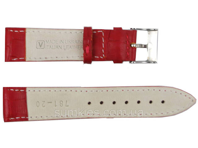 Жіночий ремінець для годинника Mykhail Ikhtyar Ш20 мм червоний - Фото 2