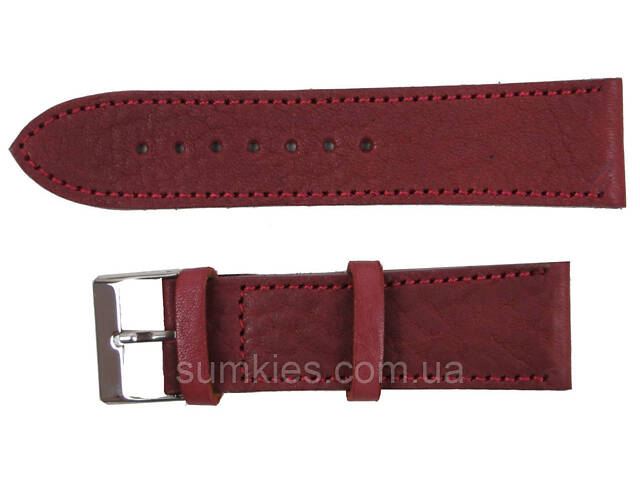Жіночий ремінець для годинника зі шкіри Mykhail Ikhtyar Ш24 мм марсала - Фото 1