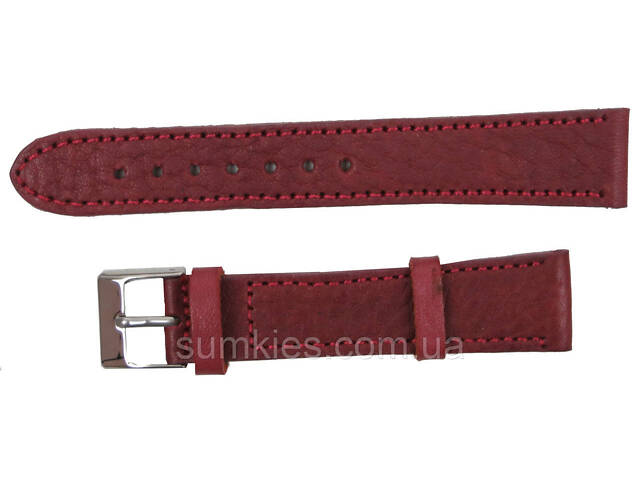Жіночий ремінець для годинника зі шкіри Mykhail Ikhtyar Ш18 мм марсала - Фото 1