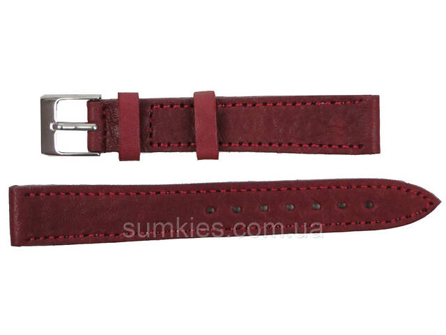 Жіночий ремінець для годинника зі шкіри Mykhail Ikhtyar Ш16 мм марсала - Фото 1