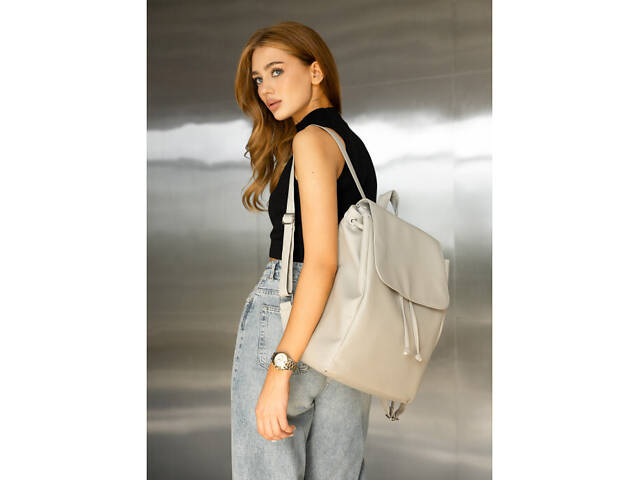 Жіночий рюкзак Sambag Loft LN сірий шовк - Фото 1