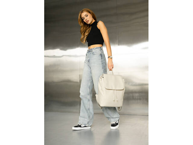 Жіночий рюкзак Sambag Loft LN сірий шовк - Фото 4