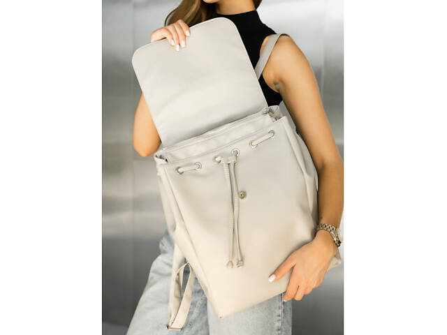 Жіночий рюкзак Sambag Loft LN сірий шовк - Фото 7