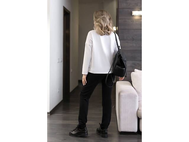 Жіночий спортивний костюм двонитка 'Foll' | Норма і батал Чорний, 50-52 - Фото 3