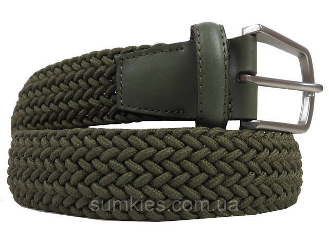 Жіночий текстильний ремінь Boccaccio оливковий - Фото 1