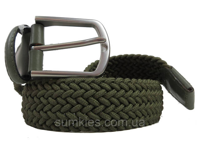 Жіночий текстильний ремінь Boccaccio оливковий - Фото 3