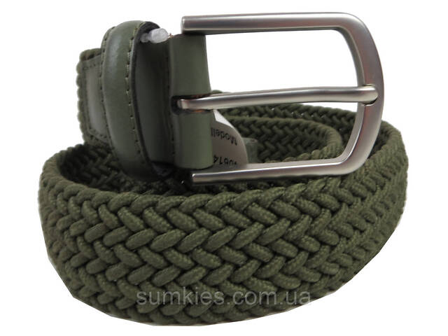 Жіночий текстильний ремінь Boccaccio оливковий - Фото 4