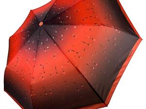 Женский зонт полуавтомат Toprain на 8 спиц с принтом капель красная ручка 02056-1