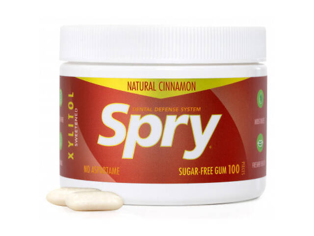Жувальні резинки з ксилітом Spry натуральні з корицею 100 шт. (700596000148) - Фото 2