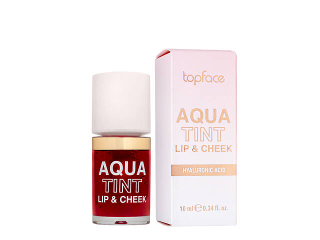 Жидкая помада тинт для губ и щек topface Aqua Tint Lip & Cheek на водной основе 10 мл (РТ215), 01 Cherry Jam Вишневый