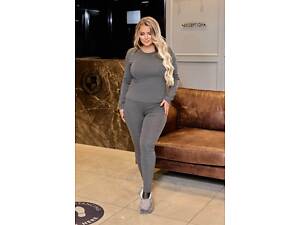 Женское термобелье на флисе цвета графит.