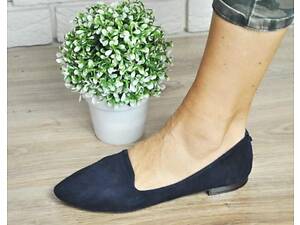 Жіночі балетки з натуральної замші, сині. Розміри 36, 37, 38, 39, 40. Viscala 11211/03.