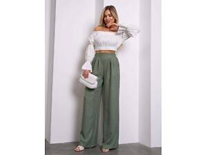 Женские брюки ISSA PLUS 14455 L оливковые.