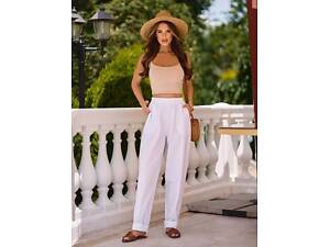 Жіночі брюки ISSA PLUS 15221 XXL білий