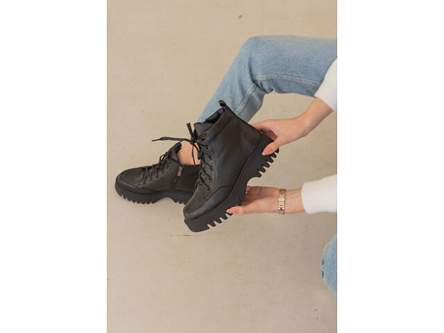 Жіночі чорні шкіряні черевики демісезонні - Фото 5