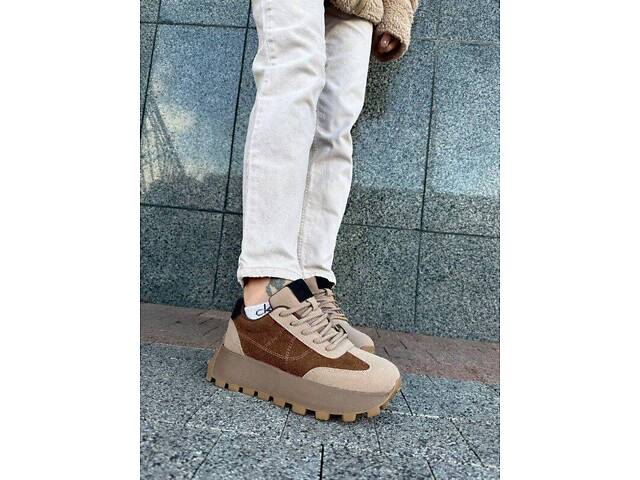 Жіночі кросівки коричневі, кросівки на товстій підошві 37,38,39,41р код 8913 41, 26.5 - Фото 2