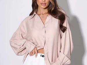 Жіночі сорочки ISSA PLUS SA-609 M бежевий