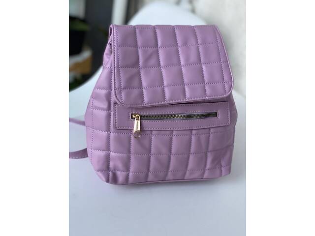 Женский фиолетовый рюкзак из эко кожи Турция маленький и удобный. - Фото 3