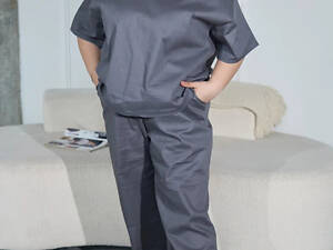 Женский костюм из льна idiali Серый 56 (8050956)