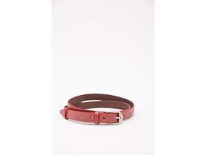 Жіночий ремінь зі шкірозамінника, бордового кольору, 196RL20S0W7