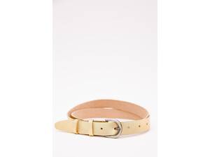 Жіночий ремінь зі шкірозамінника, золотистого кольору, 196RL2510W9