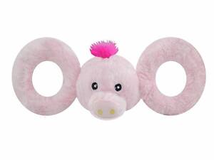 Jolly Pets TUG-A-MAL Pig Dog Toy (Джолли Пэтс) мягкая игрушка для собак Свинка с пищалкой Большой - 10х30х11 см.