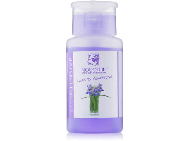 Рідина для зняття лаку Nogotok Biointensive З ацетоном Ірис та лемонграс 100 мл (4820153891272) - Фото 2