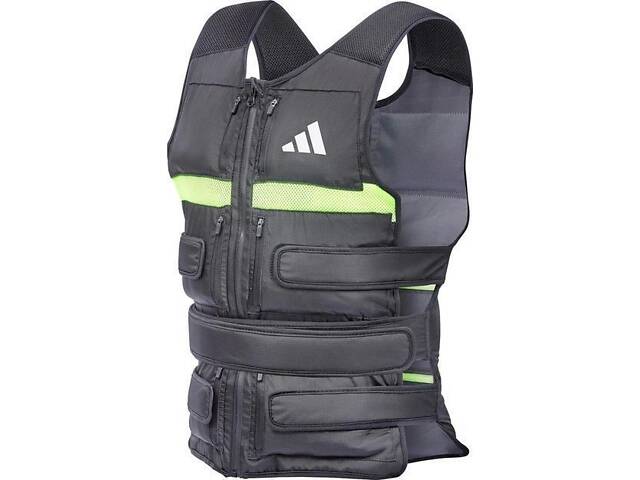 Жилет з регульованою вагою Adidas Performance Adjustable Weight Vest Чорний, Зелений 10 кг (ADWT-12637-NL) - Фото 1