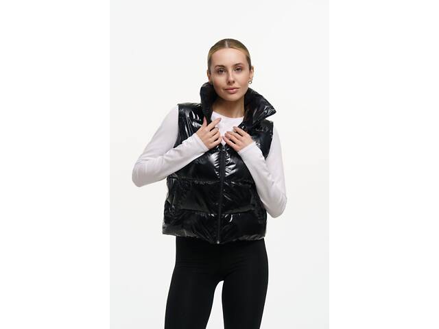 Жилетка жіноча 'Lola' чорний глянець - Фото 5