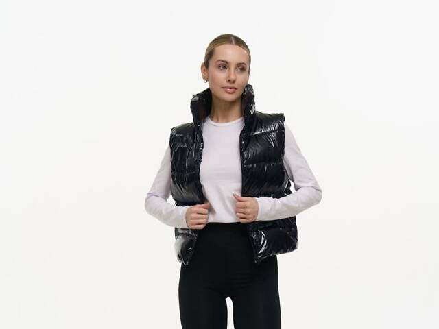 Жилетка жіноча 'Lola' чорний глянець - Фото 1