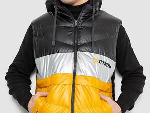 Жилетка чоловіча AGER XXXL Чорно-жовта 244R990013 (116010_832971)