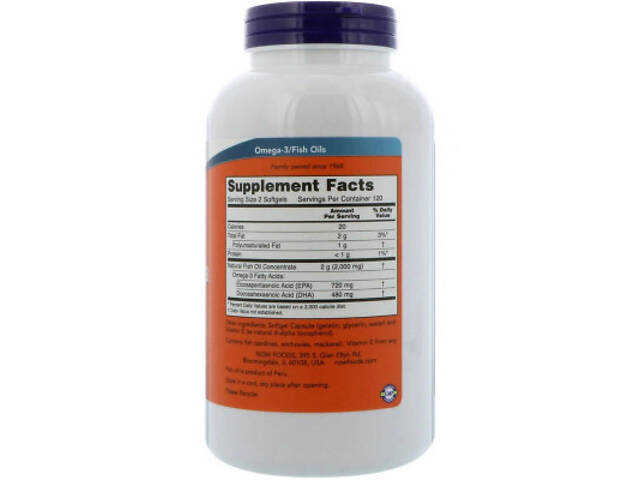 Жирні кислоти Now Foods Супер Омега ЕПК (ейкозапентаєнова кислота) 1200мг, 240 кап (NOW-01683) - Фото 2