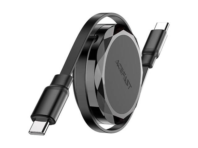 Кабель ACEFAST C13-03 USB-C to USB-C подвійне витягування зарядний дата-кабель Black yL. - Фото 1