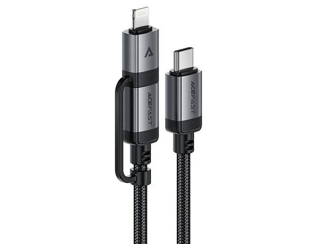 Кабель ACEFAST C20-01 USB-C to USB-C / Lightning aluminum alloy connectors charging data cable Black yL. - Фото 3