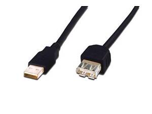 Кабель ASSMANN USB 2.0 (AM/AF) 5.0m, black (AK-300202-050-S)