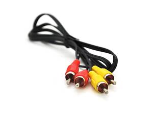 Кабель Audio-Video 2RCA (папа) - 2RCA (папа), прибл., круглый, черный, 1,0 м, (Пакет)