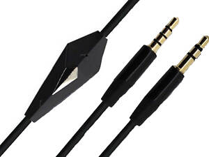 Кабель AUX Audio TRRS - TRS M/M 1.2м з мікрофоном чорний