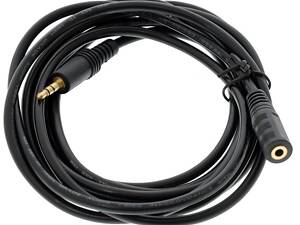 Кабель AUX Audio TRS M/F 5.м чорний OEM