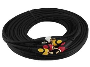 Кабель AV 3 RCA - 3 RCA 5м тюльпани, позолочений грубий