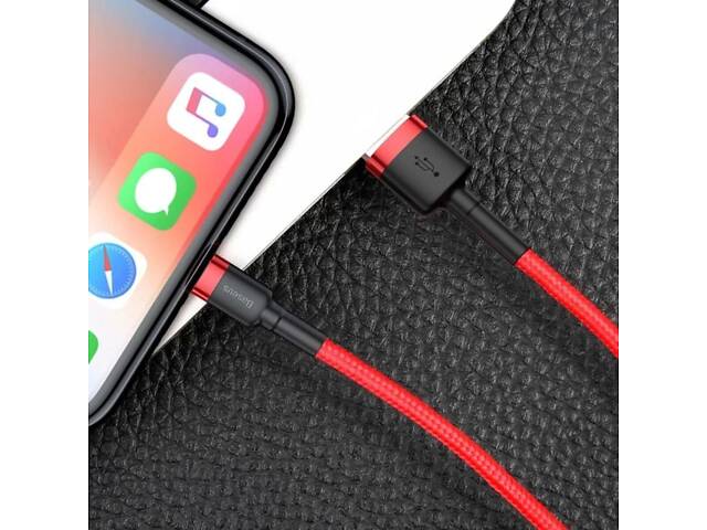 Кабель Baseus Cafule Cable USB For Lightning 1.5A 2m Red+Red yL. - Фото 6