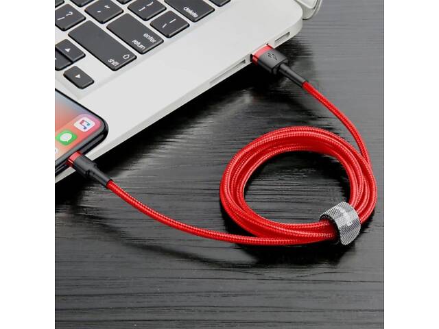 Кабель Baseus Cafule Cable USB For Lightning 1.5A 2m Red+Red yL. - Фото 7