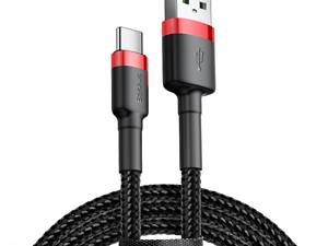 Кабель Baseus Cafule Cable USB For Type-C 3A 1m Red+Black yL.