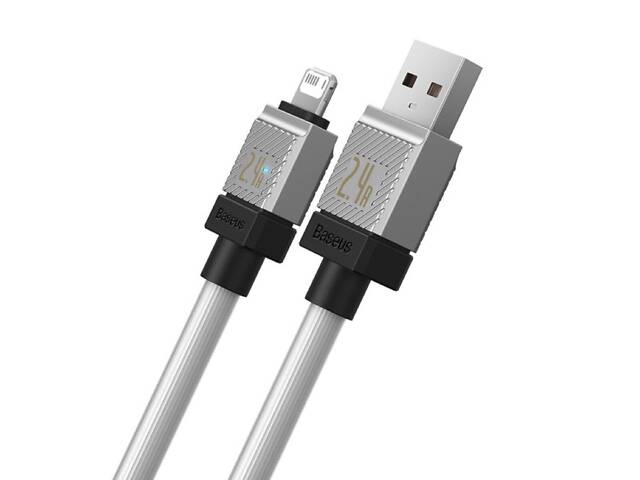 Кабель Baseus CoolPlay Series Fast Charging Cable USB to iP 2.4A 1m White yL. - Фото 3